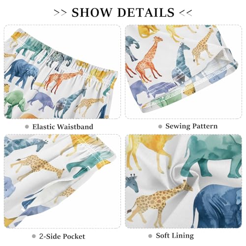 Animals Silhouettes Short Pajama Pants Bottoms Soft Sleepwear with Pockets3