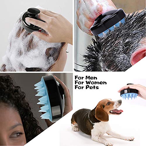 Ithyes Shampoo Bürste Silikon Kopfhaut Massager Haarbürste Nasstrockener Kamm Kopf Gummipflege verbessert die Durchblutung für Männer Frauen Haustiere - Image 5