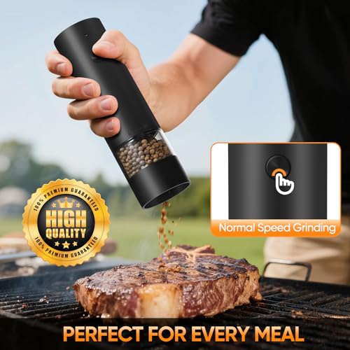 Hxro Electric Salt and Pepper Grinder Set, USB Rechargeable Kitchen Mills with Stand - image 6