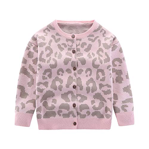 Girls Clothes Adorable Lepoard Stylish Woollen Warm Cardigan