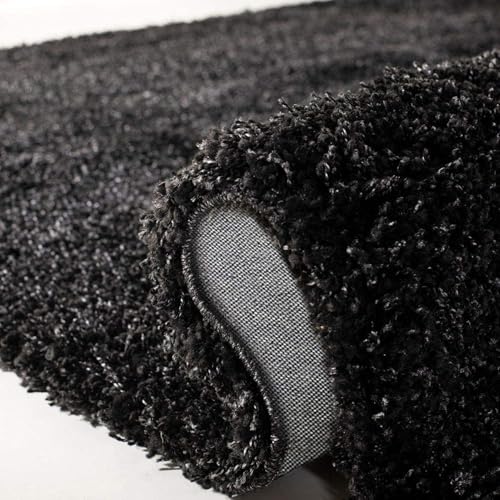 Image of Solid Fluffy Rugs and Carpet for Hall and Drawing Room 5x5 Round M-19