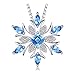 JewelryPalace Snowflake Genuine Swiss Blue Topaz Solid 925 Sterling Silver Pendant Necklace 18 Inches Box Chain