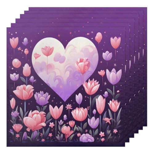 Servilletas de Tela Flores Multicolor Set x6 50.5x50.5 cm miniatura 1