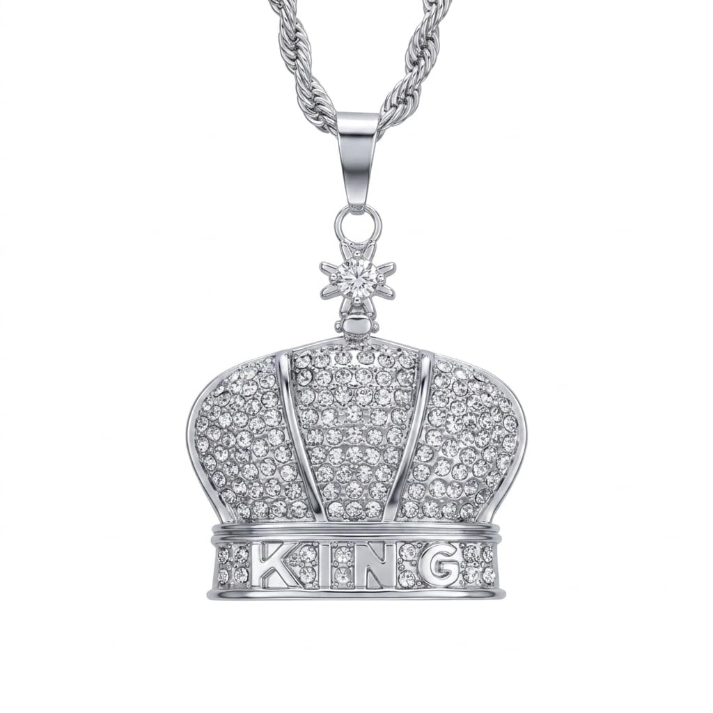 salty alpha Anti Tarnish Stainless Steel Studded Locket Neck Chain for Men | Stylish Pendant Necklace | Jewellery Accessories for Boys | Minimal Jewelry | Gifts for Boyfriend & Husband-picture-37