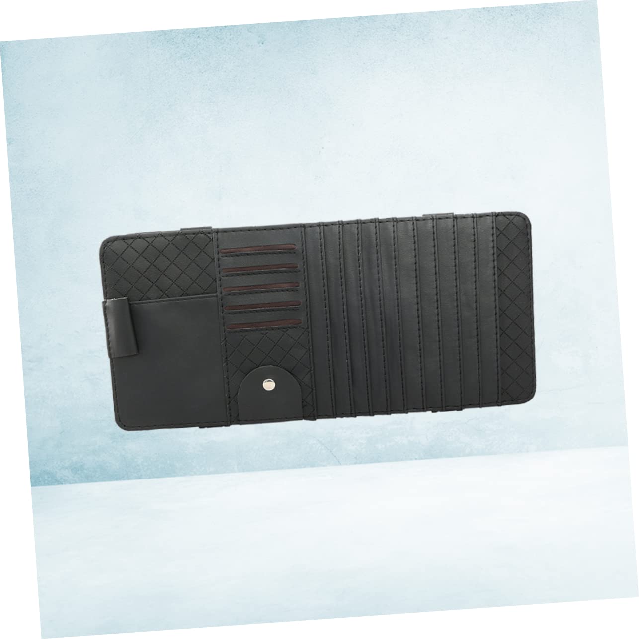 SHERCHPRY 2piezas Organizador Multifuncional De Cuero para Visera Solar Bolsa De Almacenamiento para Vehículo Soporte para CD Bolígrafos y Tarjetas Negro
