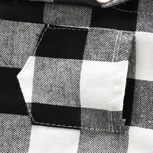 Boys Girls Casual Flannel Plaid Hoodies Button Down Shirts Long Sleeve Cute Lightweight Jacket Outerwear for 2-13 Years2