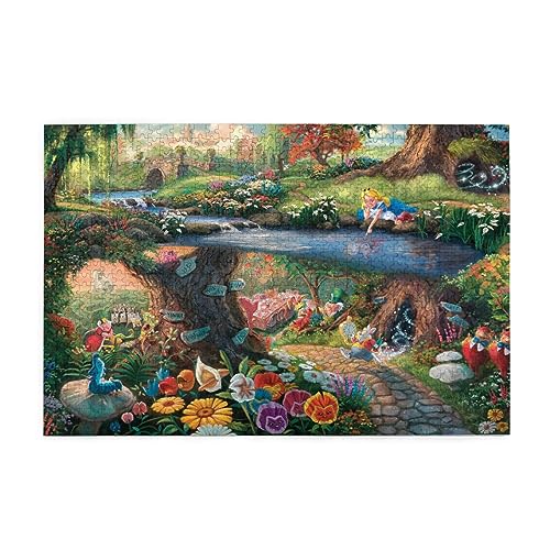 不思議の国のアリス 思考力と手を動かす力を養うことができる クリエイティブカスタムパズル1000ピース、趣味のパズルはリラックスして、レジャーを楽しむことができます。