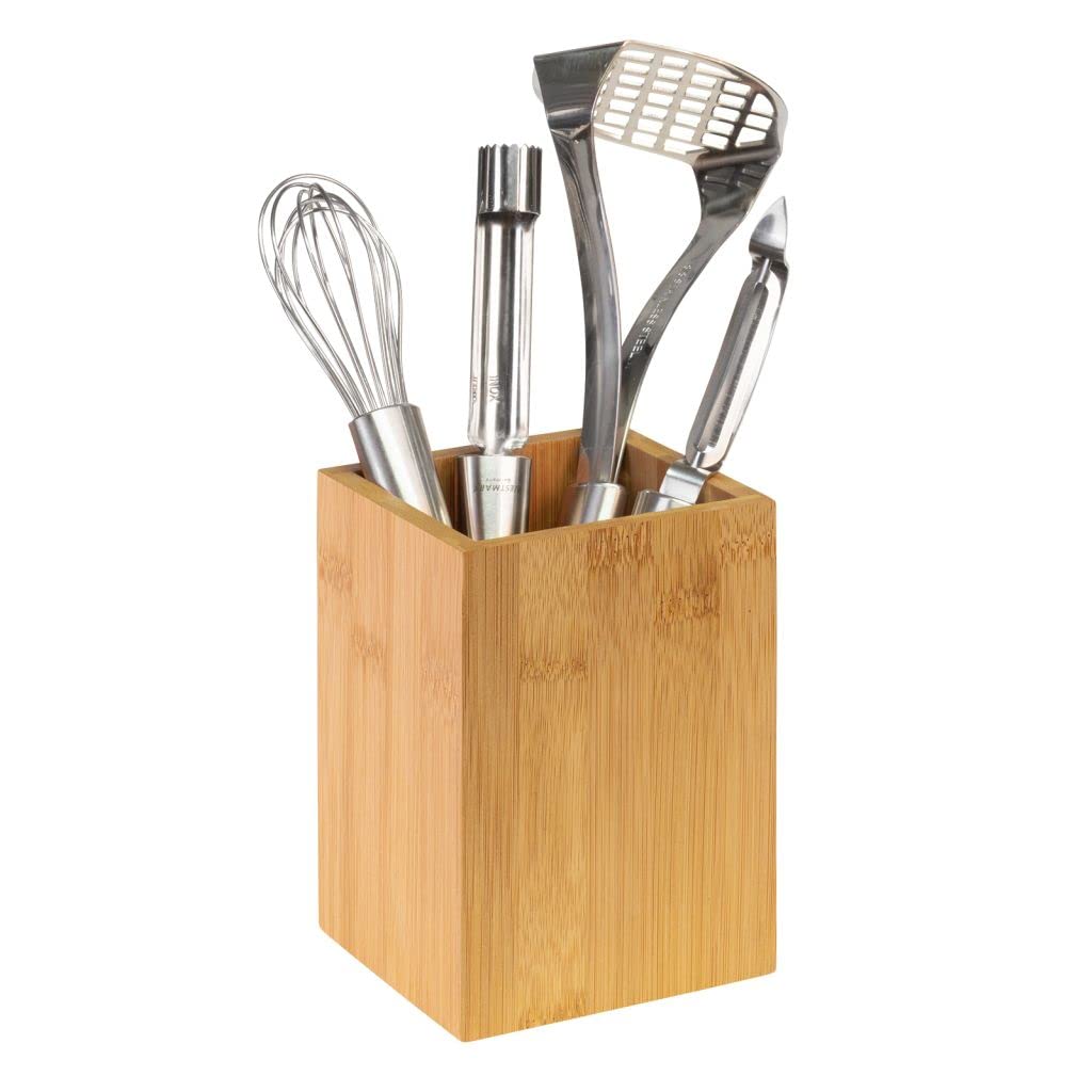Westmark 2 Utensilienhalter/Küchen-Organizer, eckig, Maße: 13,5x10 x10 cm, Bambus, Tapas + Friends, Hellbraun, 698622E3