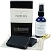 Charcoal Face Soap & Moisturizing Face Oil Set. Natural Skincare Regimen. Gentle Facial Soap & Anti-Aging Face Oil Moisturizer for Dry Sensitive Skin. Acne Treatment Kit for Men and Women.
