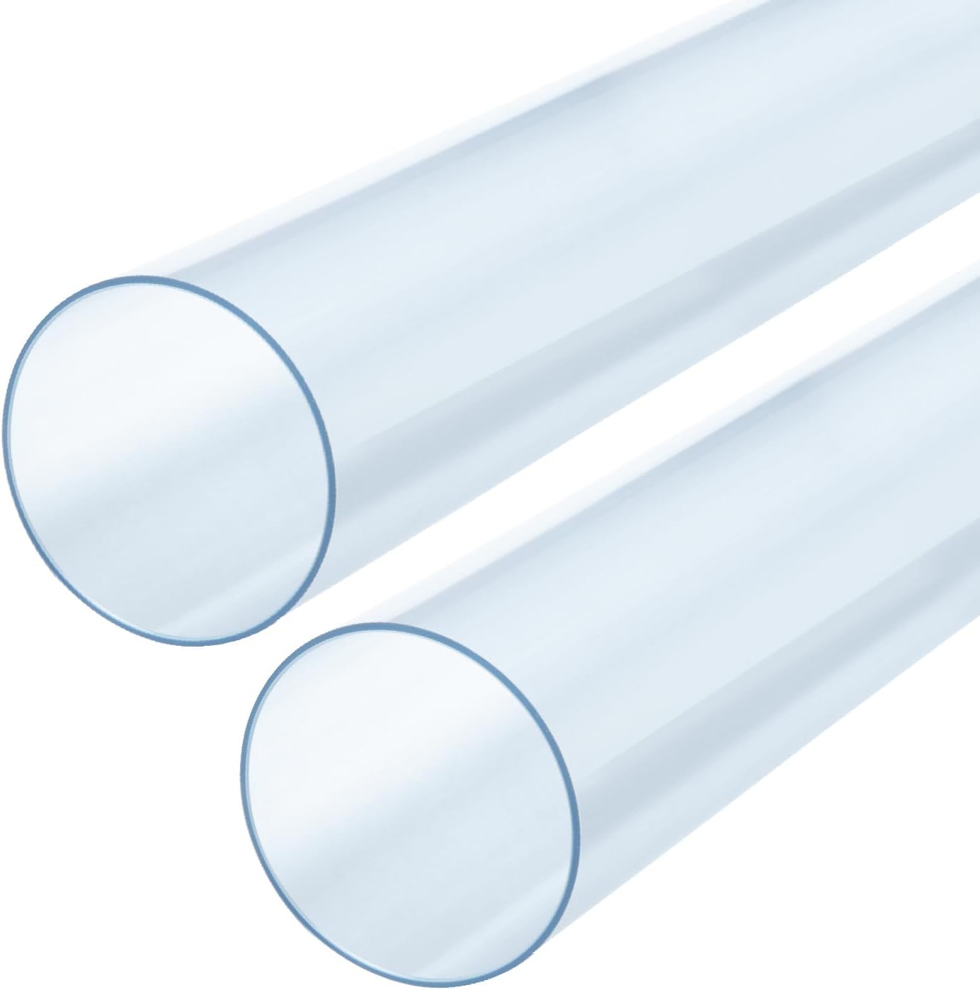 POWERTEC Clear PVC Pipe 2-1/2" x 36" Long, 2PK Rigid Plastic Tubing, Round Tube Compatible w/Dust Collection Fitting, for Woodworking Tool, Dust Collection System, Toy Cars and Bird Feeder (70176-P2)