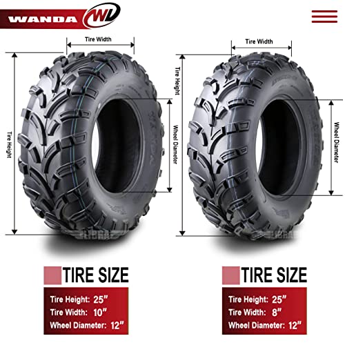 Image of WANDA Set4 ATV /UTV Tires 25x8-12 Front & 25x10-12 Rear 6PR P373-10243 /10244