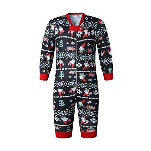 Preisvergleich Produktbild lanrue Weihnachtsdekorationen, Geschenke für Damen / Herren / Kinder, Weihnachtspyjama-Set, langärmelig, Pullover + Hose, bedruckt, Heim-Pyjama, 2-teilig Gr. 7 Jahre, Schwarz