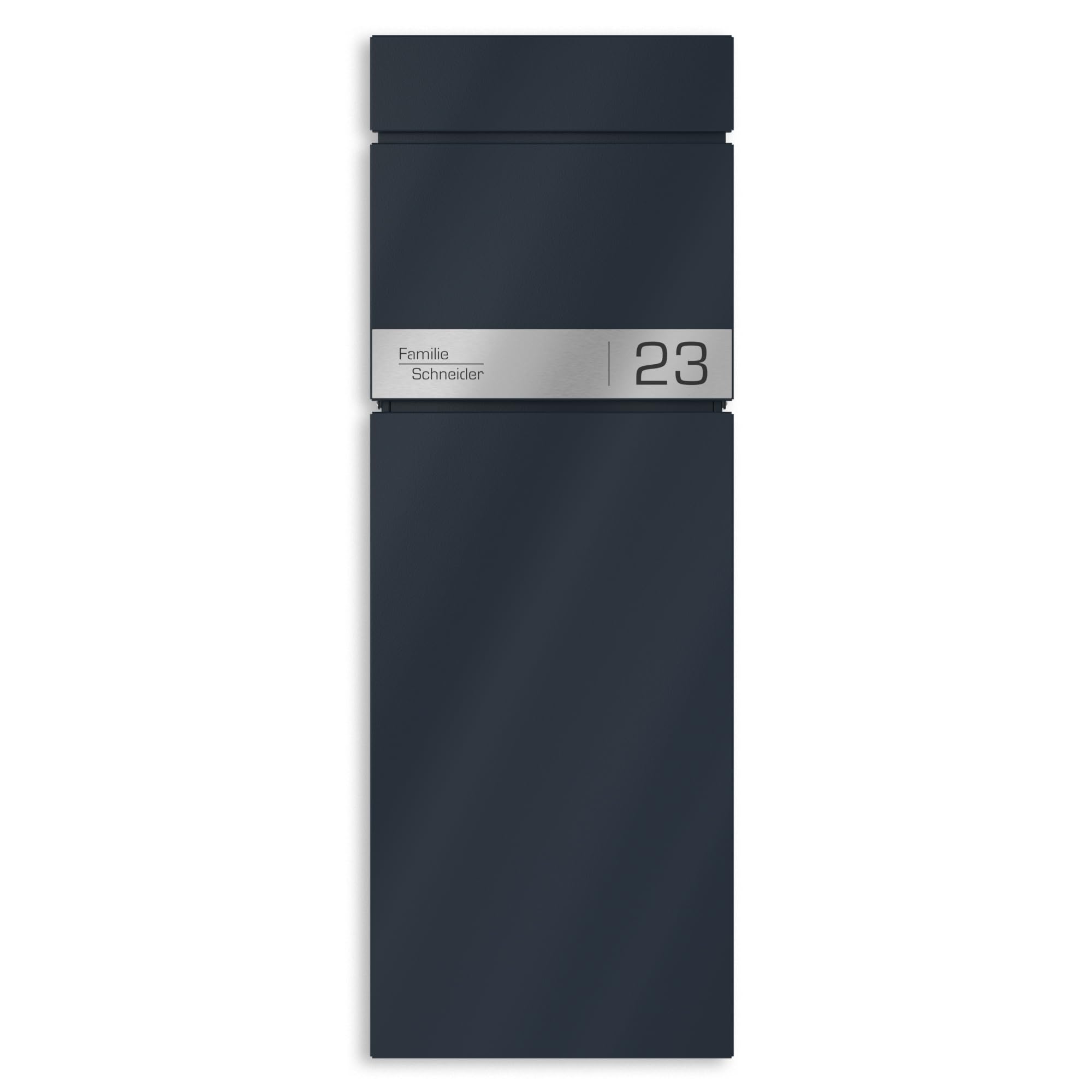 Graviers Boîte aux Lettres sur Pied Anthracite RAL 7016 - Design Robuste, Plaque personnalisée en Acier Inoxydable, résistante aux intempéries, boîte aux Lettres