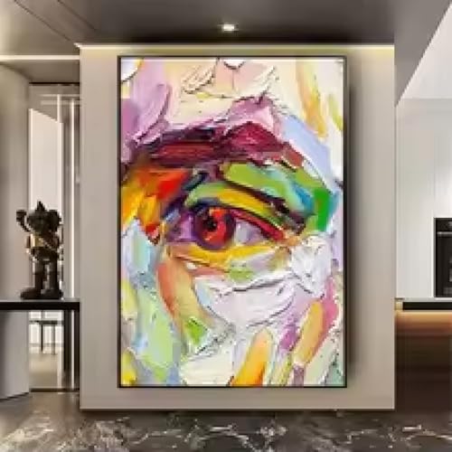 Peinture abstraite toile yeux deco chambre moderne et salon Pop Art 20 x 30 cm