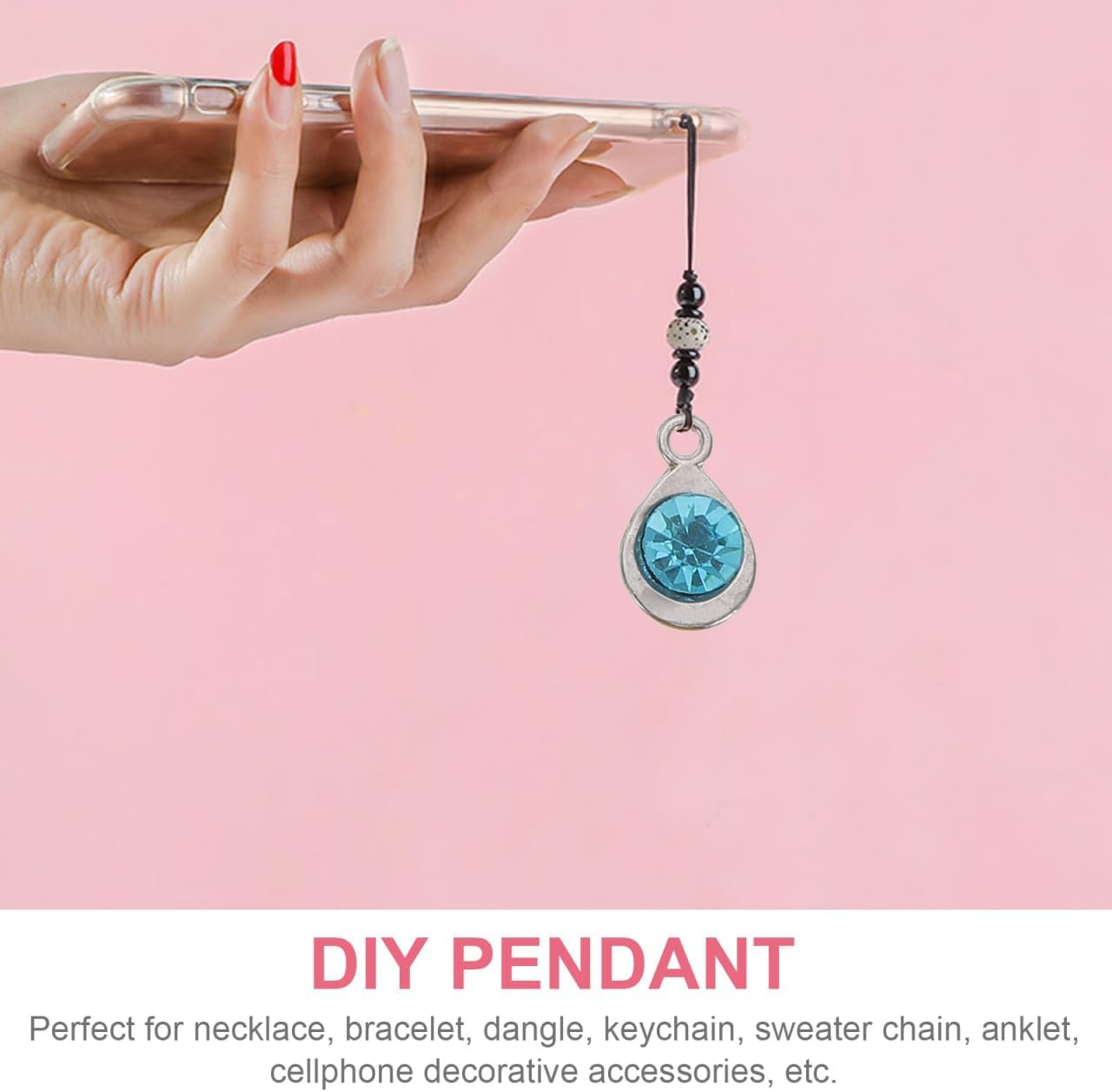 EXCEART Glass Drill Pendant Charms for Jewelry Making Diy Craft Accessories Mixed Colors 0.43X0.27X0.11 Inch for Necklace Bracelet Keychain Handmade Ornaments - Image 8