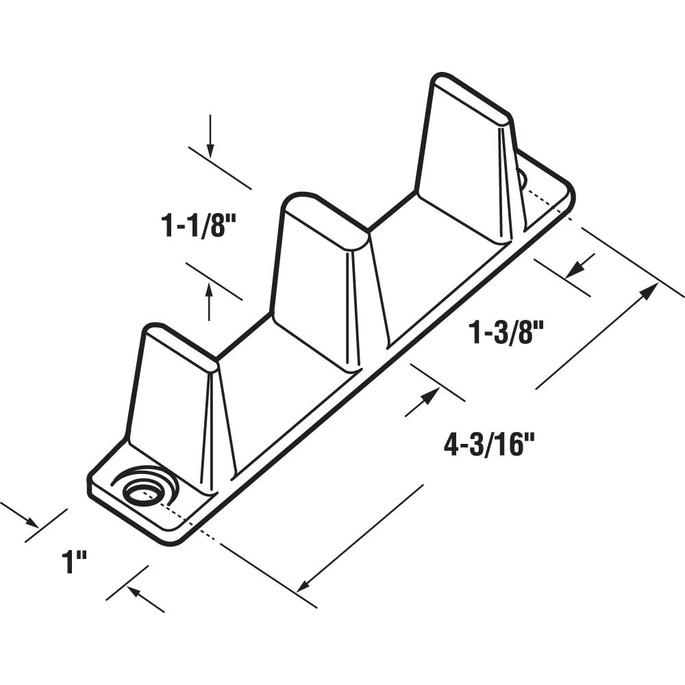Prime-Line N 7528 Plastic Sliding Closet Door Guide for 1-3/8 Inch Thick Doors, Brown, Set of 1