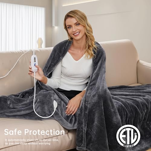 Mcjaw MJ-HLB-FF Heated Electric Blanket Soft Plush Flannel Full Size 72 Inch X 84", Fast Heat, Machine Washable thumb #4