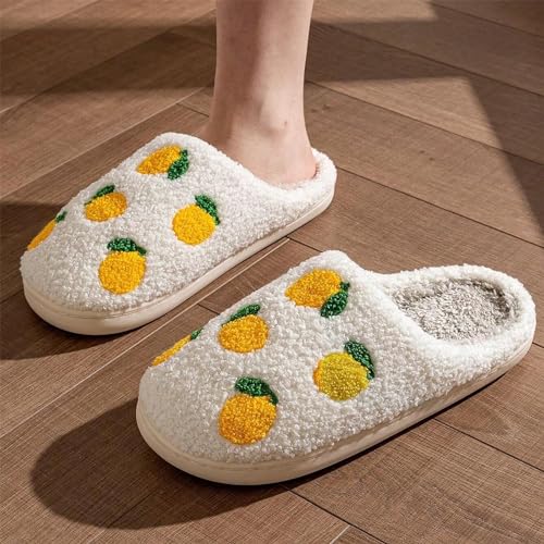 Image of LNERIP Animal Slippers Fruit Slippers Plant Slippers Various Cartoon Patterns Fluffy Soft Memory Foam Retro Indoor Outdoor Home Couple Shoes