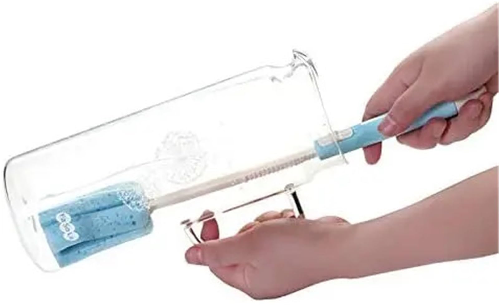 Scovolino per Bottiglie Spazzola in spugna for pulizia bottiglie da 3 pezzi con manico lungo regolabile for caffettiere, tazze