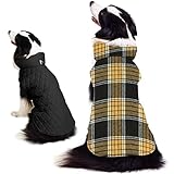 Dog Coats Jackets Apparel, Reversible Dog Apparel Clothes Plaid British Style Dog Outfit Sweater, Wi
