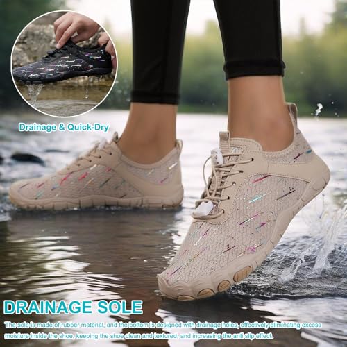 Image of Hike Barefoot Shoes Womens Men,Unisex Barefoot Water Shoes Breathable, Anti-Slip Hiking Footwear for Athletic Wide Toe Shoe Footwear for Hiking, Walking, Running, Yoga, and Water Sports