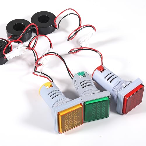 Image of 3PCS AC Current Voltage Amperage Power Energy Panel Meter LCD Digital Display Ammeter Voltmeter Multimeter with CT AC 60-500V 0-100A 20-75 Hz Multi-Function Power Monitor