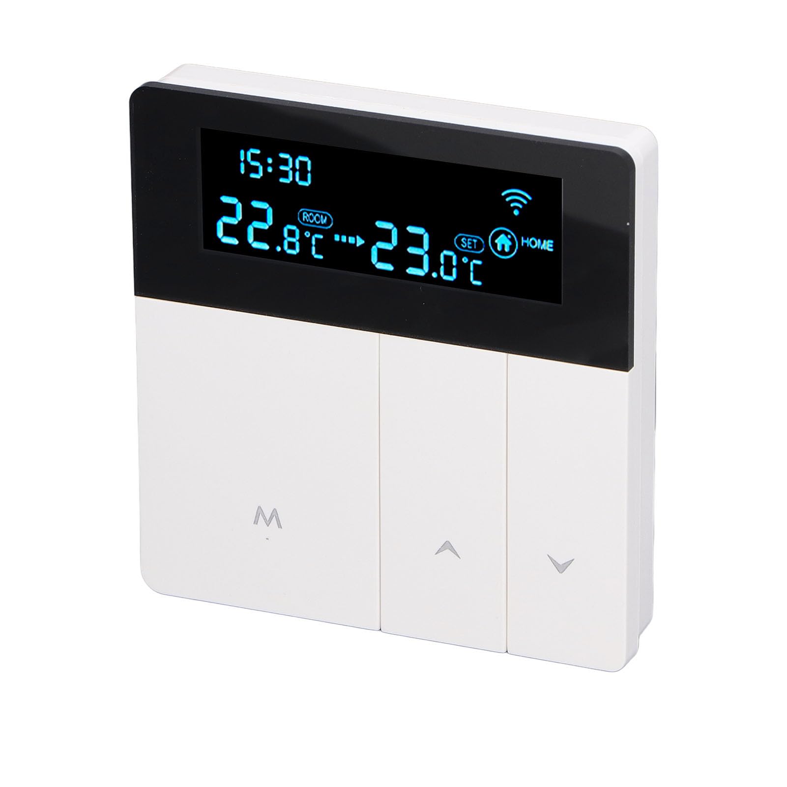 Termostato Inteligente, Termostato Programable con Pantalla LCD a Color Controlador de Temperatura Digital para Centro Comercial en Casa (Blanco)
