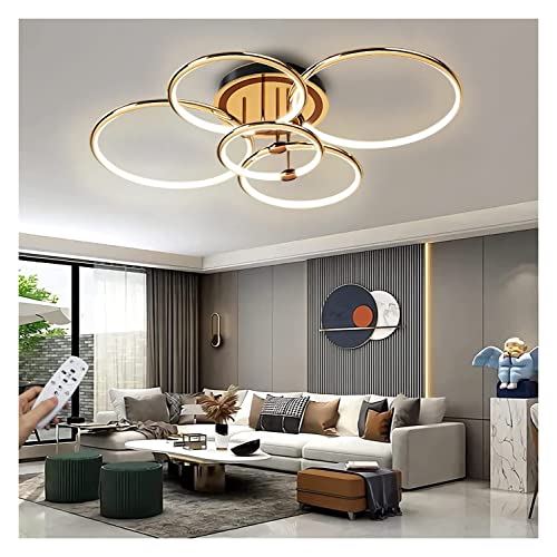 Chandelier près du plafond LED en aluminium brossé