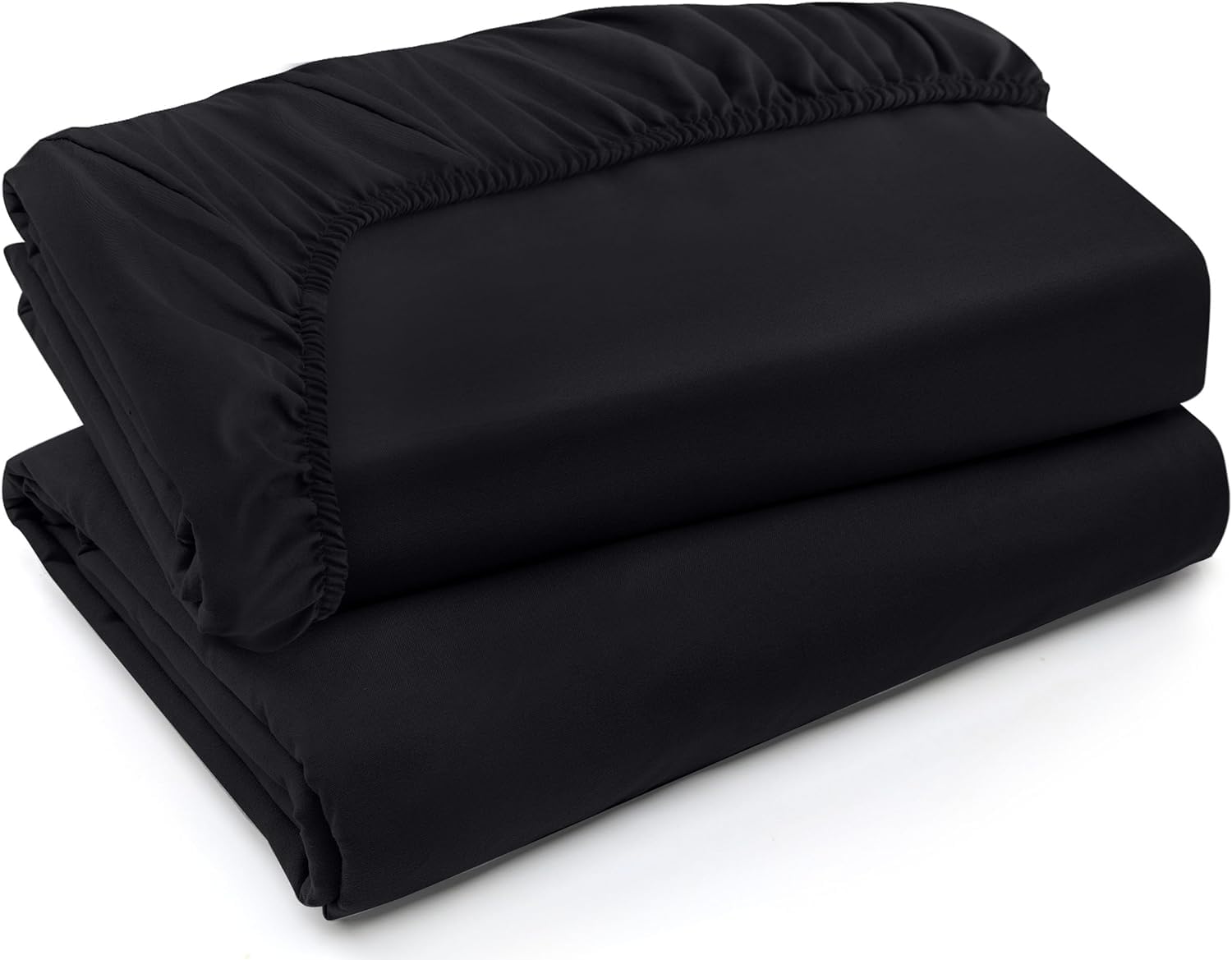 Utopia Bedding Queen Fitted Sheets - Bulk Pack of 2 Bottom Sheets - Soft Brushed Microfiber - Deep Pockets - Shrinkage & Fade Resistant - Easy Care (Queen, Black)