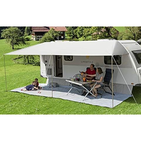 Berger Sonnenvordach Vario 600x240cm Vordach Sonnenschutz Wohnwagen Sonnendach Dach Sonnensegel grau Cover
