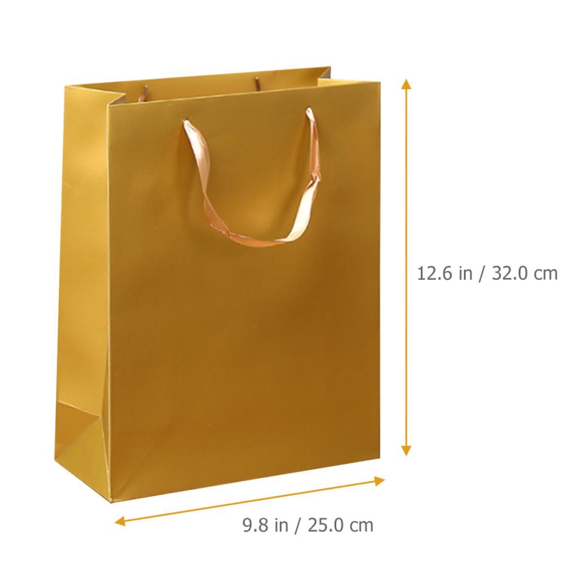 Kraft Papiertragetaschen 12 Stück Gold, Große Geschenkbeutel