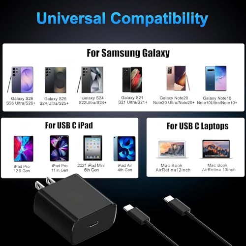Image of 60W USB C Charger Samsung, 2Pack 60 Watt Super Fast Charging Type-C Charger