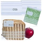com four® 120x sacchetti da congelatore 1 litro, richiudibili, adatti fino a minus 40 °C, per alimenti (120 x 1 litro)
