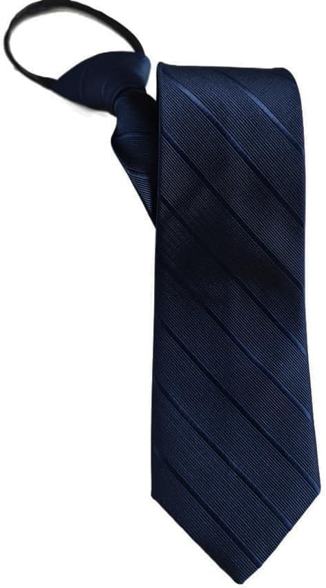 Men's Striped Zipper Tie Formal Banquet Business Suit Wedding Groom Dress Party Hosting