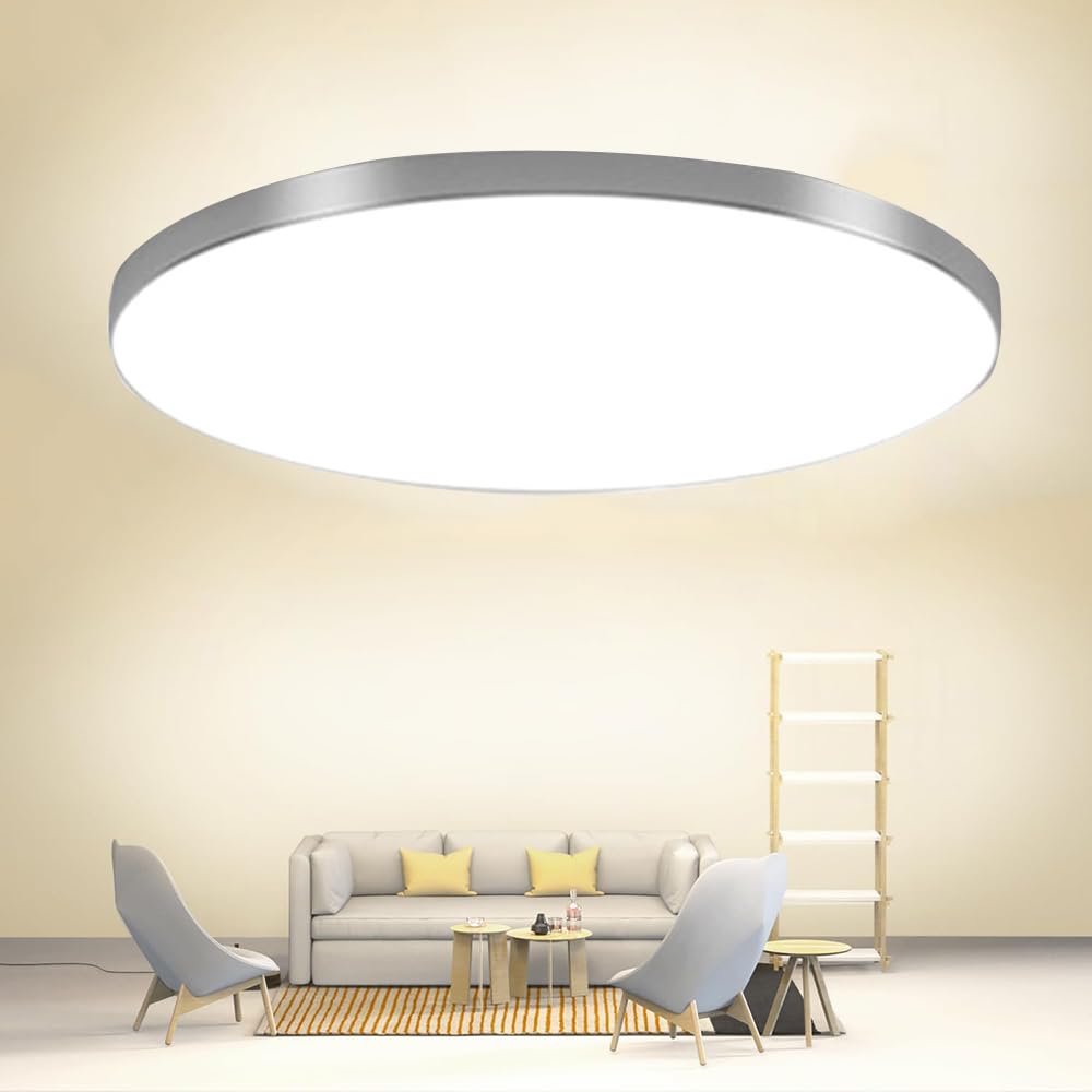 Mengjay LED Ceiling Light,3000K, 4000K, 6000K Dimmable in Three Color temperatures,LED Ceiling Light Bathroom for Bedroom, Kitchen, Living Room, Balcony, Office, Porch