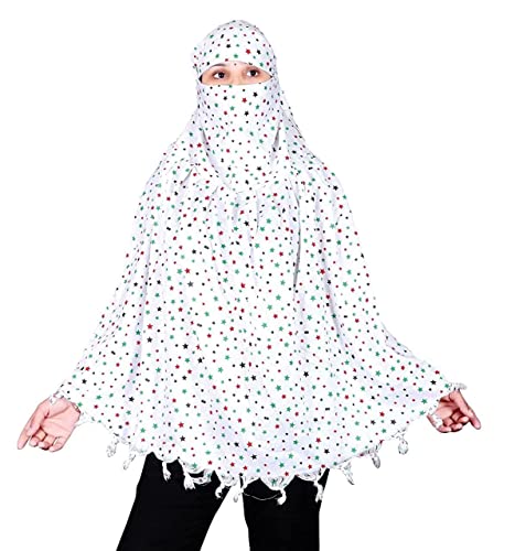 Image of SIXSIGMA Cotton Long Scarf Cum Mask scarves Usable for vehicle Driver | White Printed Design | Universal Size | For Girl & Women | Breathable Sun Protection Light Weight