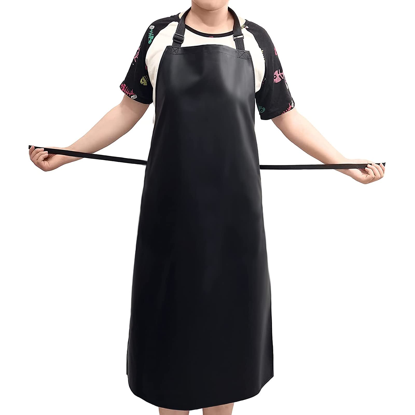 Fimghsoo Delantales Impermeables Ajustables Delantal de Cocina con 2 Bolsillos Delantale PVC para Mujeres y Hombres, Resistente al agua y al aceite para cocina, restaurante, jardín y barbacoa