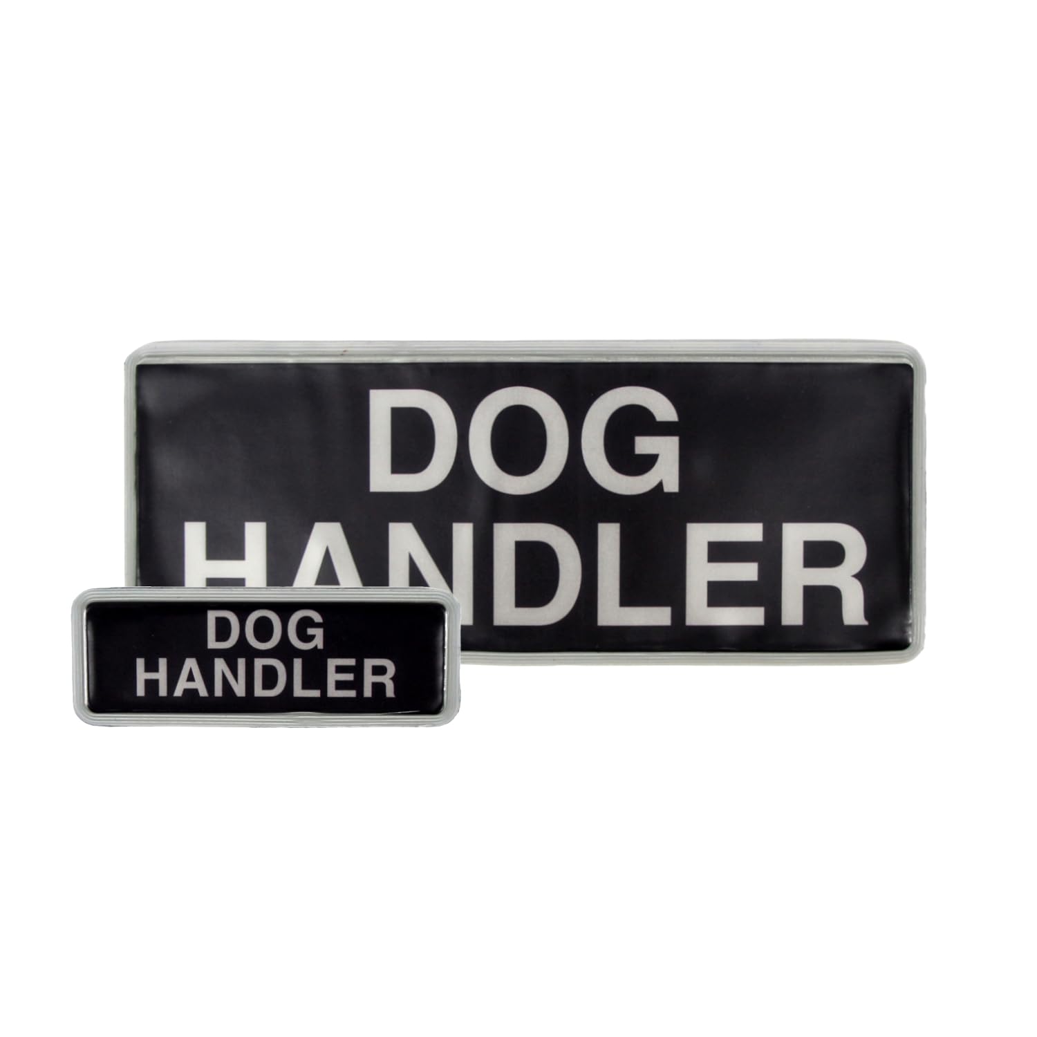 L-MAX Reflective Dog Handler Badge with Hook and Loop (Hook Patch Only) (Black, Set)