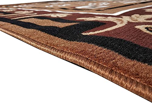 Image of GULDASTA Gold Carpet for Living Room 6x8 Feet Premium Soft Floral Area Rug Anti Skid Washable Carpet for Bedroom Hall Home Decor