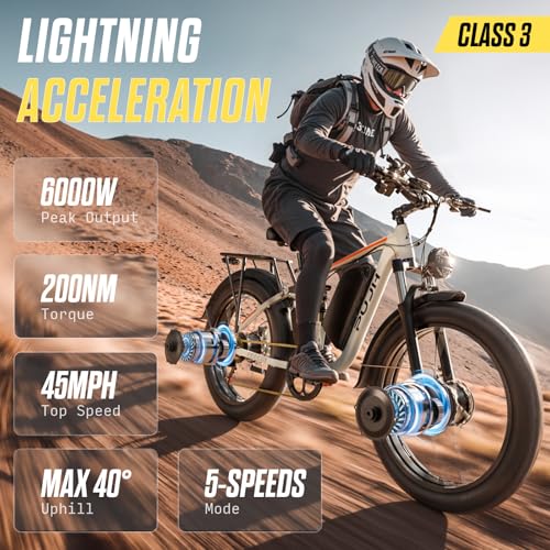 6000W Max Speed 45MPH Dual Motor Electric Bike for