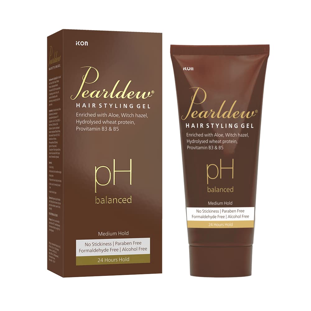 Pearldew Hair Styling Gel 100 ml | With Aloe Vera, Witch Hazel Extract, Hydrolyzed Keratin & Pro Vitamin B3 & B5|pH Balanced | Paraben Free (Pack of 1)