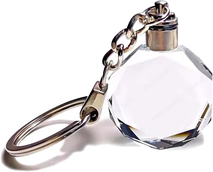 Amazon.com: Blank K9 Octagonal Crystal Keychain with Continuously ...