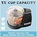 Kitchen Selectives Mini Chopper by Select Brands - Mini Electric Food Chopper for Kitchen Appliances - Features Dishwasher-Safe Parts - Chops, Minces & Dices - 1-1/2 Cups, Black