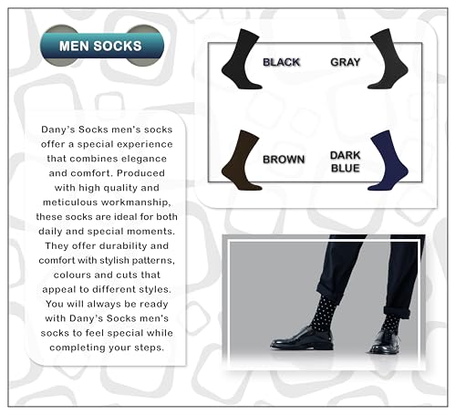 Men's Socks, Premium, Size 8-12, Micro Modal, Men's Dress Socks, Thin and Breathable (Cotton,Dark Blue)4