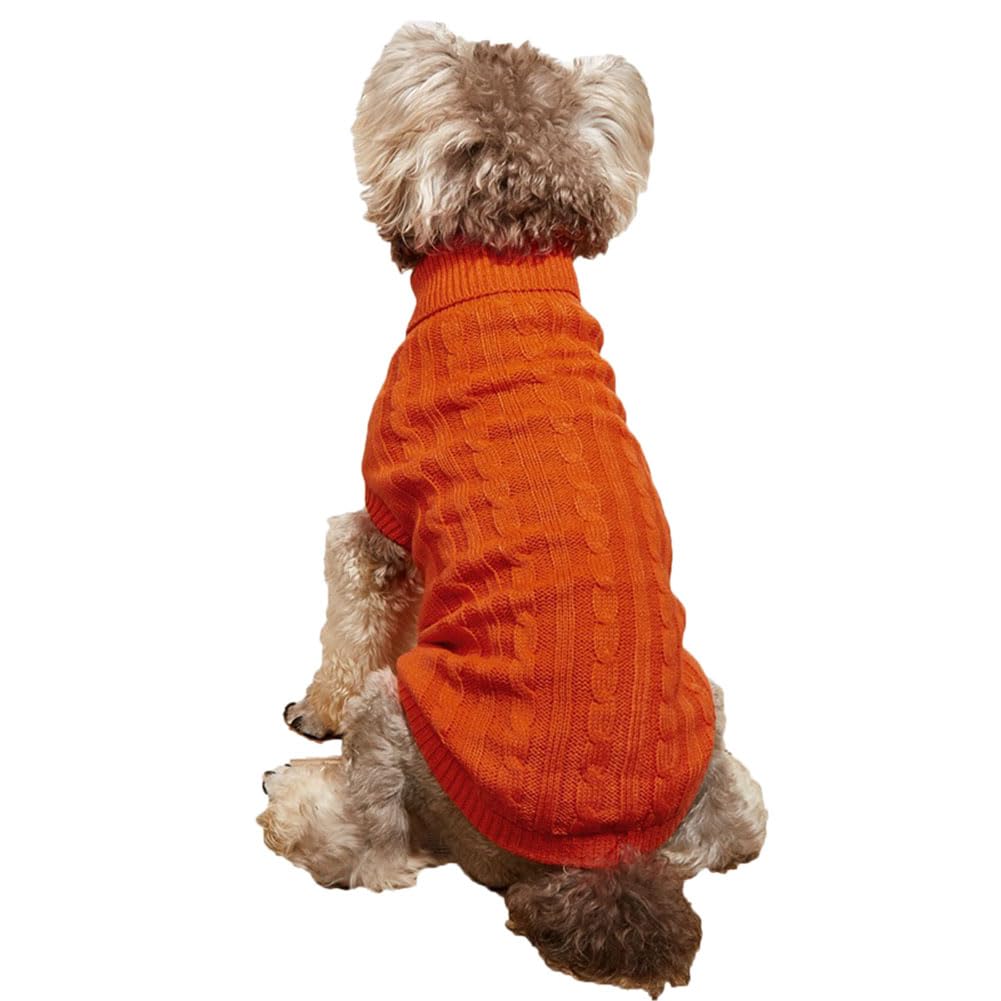 Pet Ribbed Jumpers Pullover Sweatshirt for Dogs Cats, Dog Knit Clothes Pet Pullover Dog Sweater Winter Puppy Jumpers Warm Sweater for Small, Medium and Large Dogs,Orange,3XL