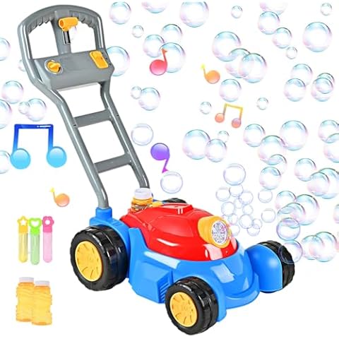 Upgraded Bubble Lawn Mower Toddler Toys, Kids Bubbles Toys for Boys Girls Age 1 2 3 4 5 6 Year Old, Toddler Birthday Outdoor Party Favors Easter Gifts Cover