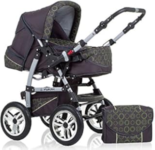 14 teiliges Qualitäts-Kinderwagenset 2 in 1 „FLASH“ in 38 Farben: Kinderwagen + Buggy - 14 teiliges Megaset in 38 tollen Farben