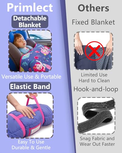 Image of Primlect Toddler Nap Mat with Detachable Blanket and Removable Pillow, Kids Sleeping Bag 55''x35'' for Daycare Preschool Kindergarten, Toddler Sleeping Mat for Boys and Girls