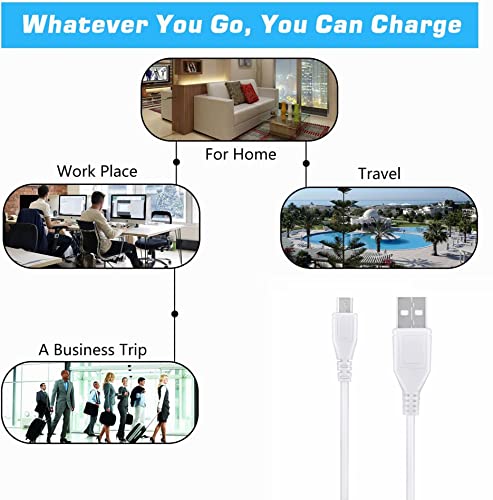 Cable de carga Micro USB blanco 5ft para laptop y teléfono miniatura 5