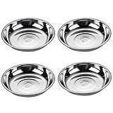 Platos for salsa de acero inoxidable, pequeños platos for condimentos, cuencos redondos for salsa de soja, mini platos for aperitivos, cuencos for salsa de sushi, platillos, cuencos for condimentos, p